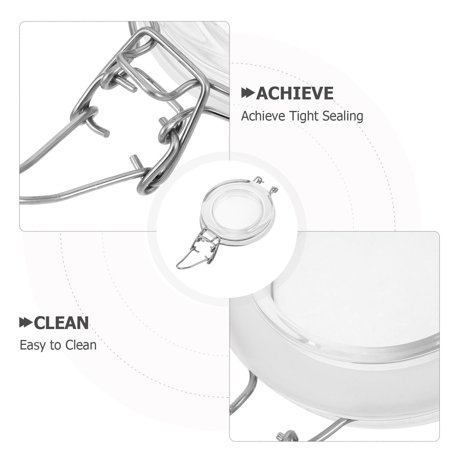 10 Stück Vorratsgläser mit Glasbehälter und Luftdichtem Bügelverschluss Glasdeckel aus Edelstahl für Küchenlagerung und Einmachen von Mehl oder Kaffee