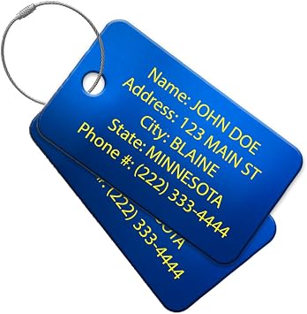 Personalized Luggage Tags Custom Acrylic Bag Tags Laser Engraved ID Tags for Suitcases, Travel Bags, Backpacks & Cruise Luggage Durable High Visibility Luggage Identifier w/Wire Loops 4