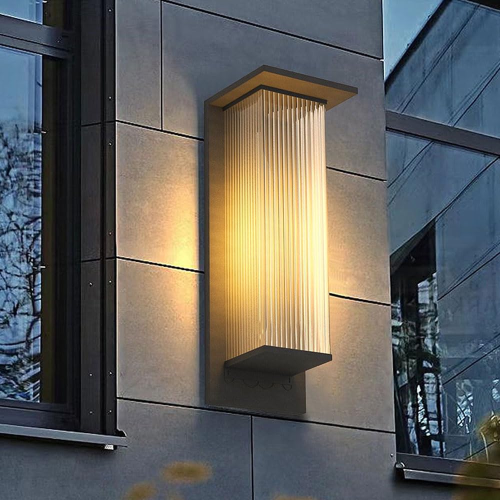 40cm Czarny Kwadratowy Kinkiet Solarny Odlewana Aluminiowa Lampa Zewnętrzna Ip65 Wodoodporny Kinkiet Do Zewnętrznych Lamp Solarnych Patio