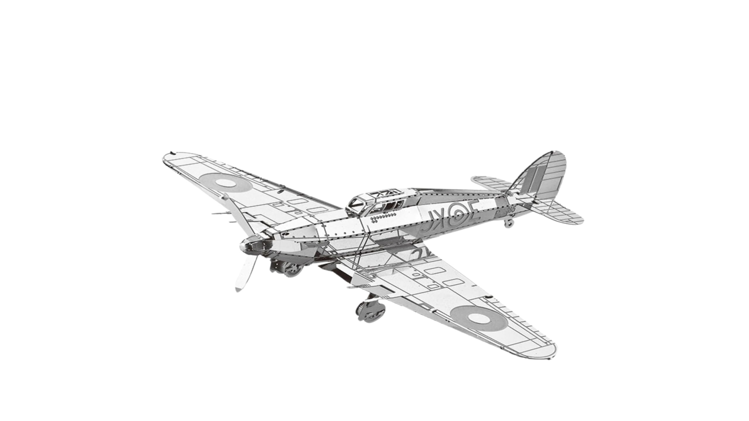 Metal Zone Hawker Hurricane Fighter Puzzle 3D de Metal. Maqueta de Aviones de Metal de Combate. Rompecabezas de Metal 3D de Aviones. Puzzle 3D de Metal para Adultos de 10,2 x 8,7 x 2,8cm