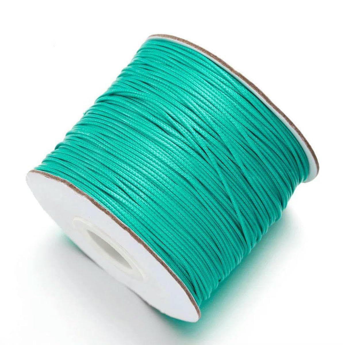10m/lot Korean Waxed Cotton Cord Waxed Thread Cord String Strap Necklace Rope Bead For Bracelet For Jewelry Making Findings-Cyan-1.0mm (10Meters)