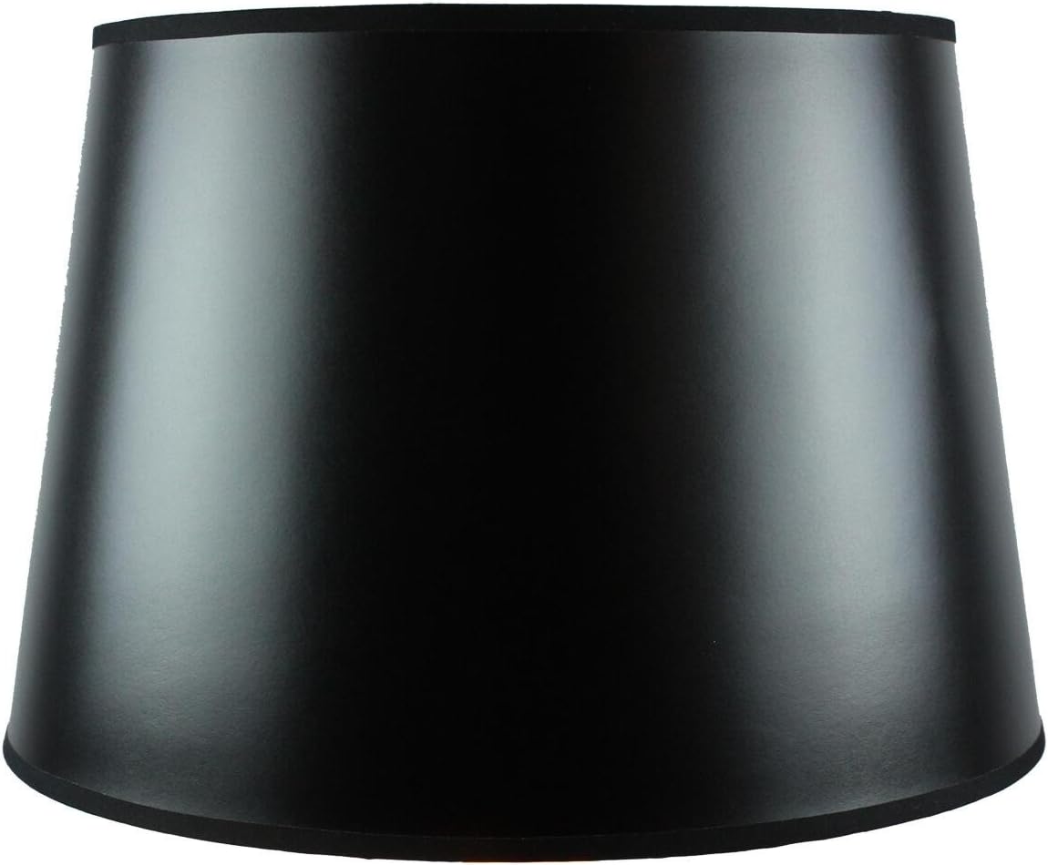 13x16x11 Black Parchment Gold-Lined Floor Lampshade with Brass Spider fitter - Perfect for table and Desk lamps - Large, Black