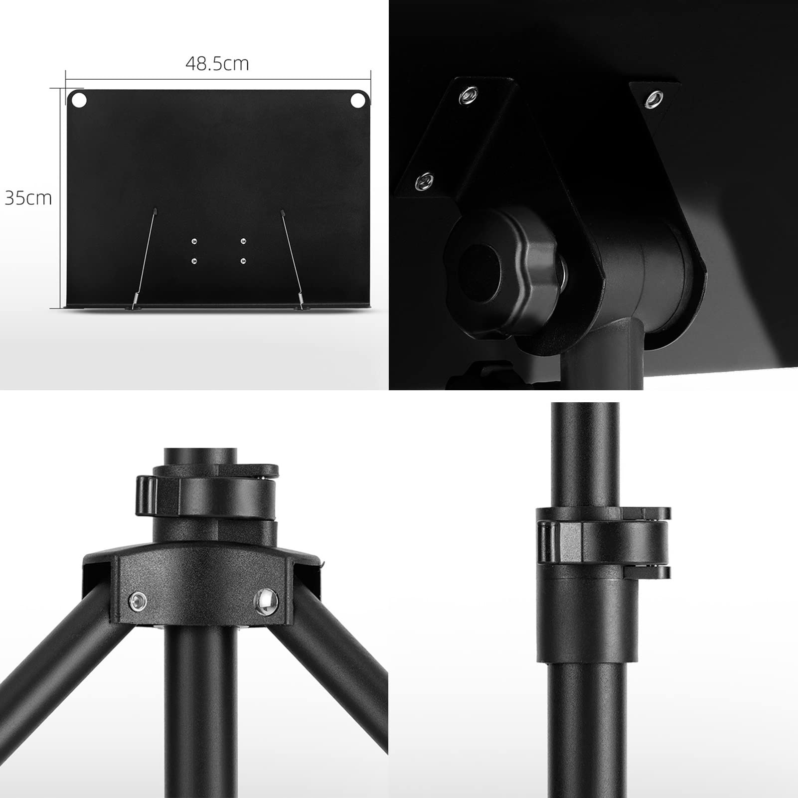 Atril LIU- Soporte para Partituras Soporte Ajustable Portátil De Viaje De Metal con Bolsa De Transporte, para Guitarra, Violín, Orquesta, Interpretación Instrumental, Negro