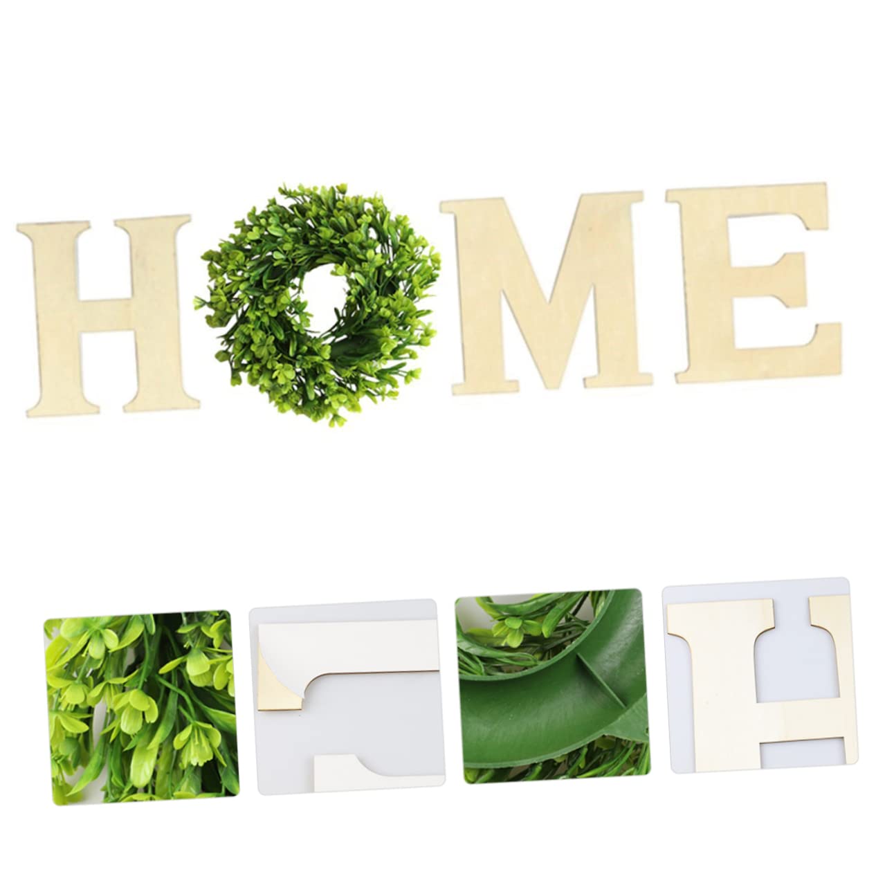 Holibanna Décoration Murale Bois Home à Suspendre Diy Ornement Intérieur Chaleureux Anneau Herbe Simulé Accessoire Photo Pour Salon Et Fête