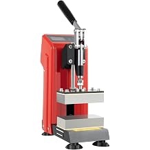 Manual Heat Press Machine, 900W 0.5 T Mini High Pressure Upper and Lower Stamping Machine with Temperature Control 0-400 F Electronic Timer Function Dual Heating Plate LCD Controller