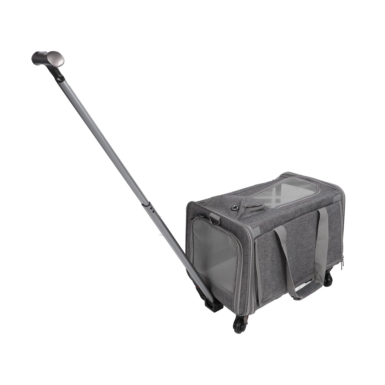 Cryfokt Transportín para Perros con Ruedas, Diseño Plegable, Ajustable para Facilitar el Viaje, Adecuado para Corgis y Bulldogs, 18,5x11,81x11,81 Pulgadas (Gray)