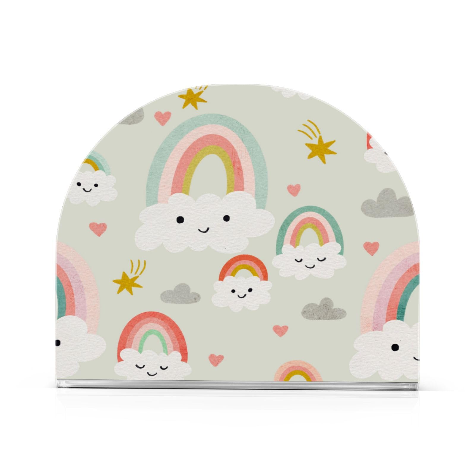 Senya Serviettenhalter Aus Acryl – Bunte Regenbogenstreifen, Für Tisch, Küche, Party – Moderner Papierständer