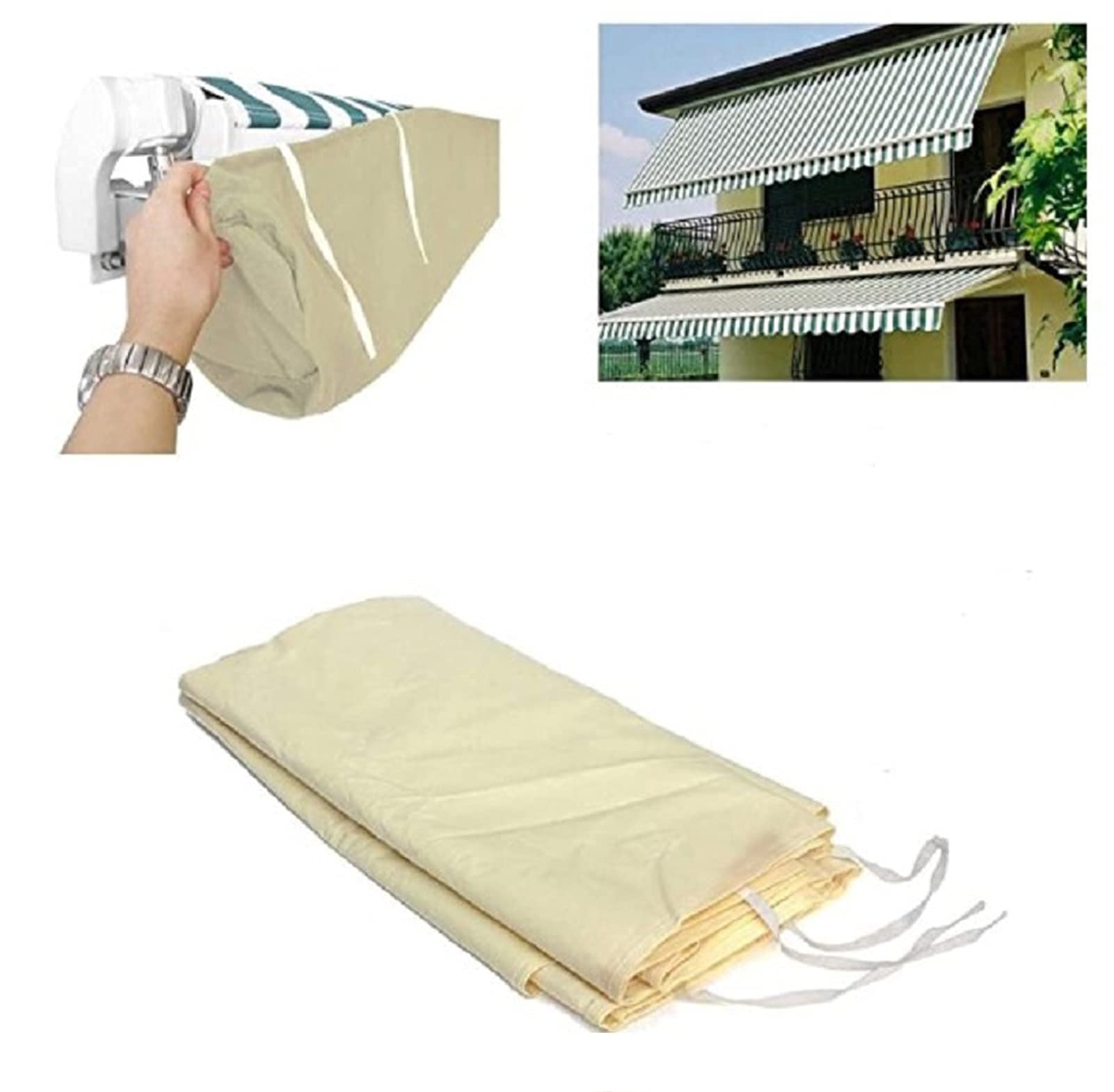 Funda para Cubierta De Toldo Protección Solar, Funda Impermeable para Toldo De Jardín Bolsa De Almacenamiento Manual Cubierta Antipolvo para Patio, para Jardín Libre y Patio, 7 Tamaños(Size:3.5M)