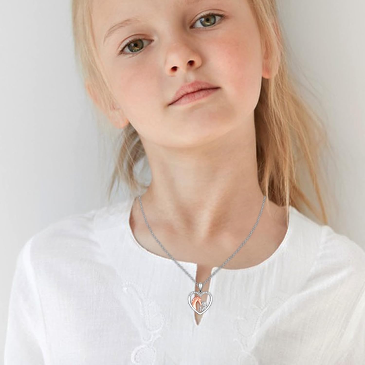 Horse Gifts for Girls Women Horse Lovers, Girl And Horse Heart Shape Pendant Necklace on Birthday Christmas Valentines Mothers Day Graduation Back to School - Image 4