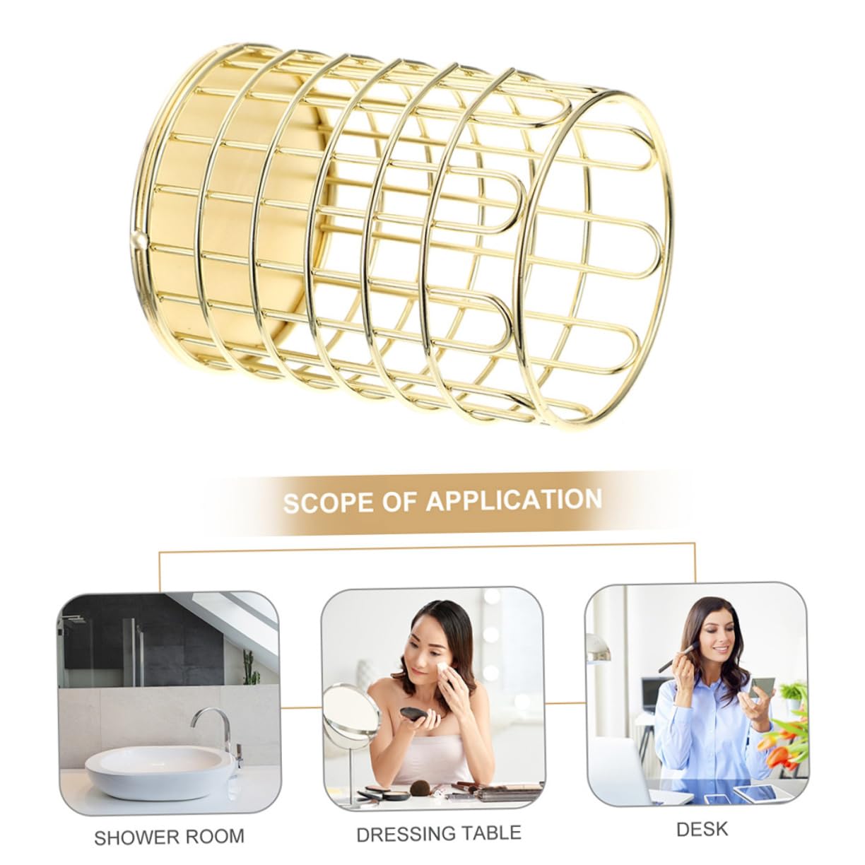 DOITOOL 6 Pièces Lot de Porte Stylos Filaire Doré Rangement Cylindrique pour Pinceaux de Maquillage et Crayons Organisateur de Bureau Compact et Élégant pour Maison et Bureau