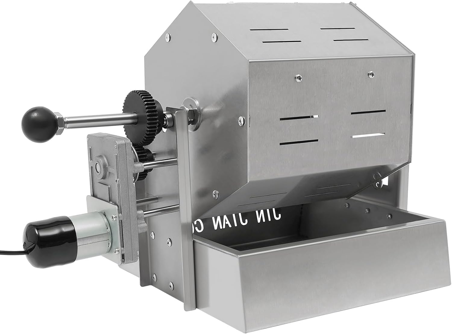 Coffee Bean Roaster, 5-55rpm Electric Coffee Bean Baker Grain Dry With Stainless Steel, Electric Portable Coffee Bean Roaster Machine for Both Household Commercial Use Silver