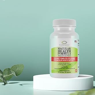 EyeScience Macular Health Formula Advanced Ocular Vitamin - Containing Lutein, Zeaxanthin, Billberry, & Vitamins C, D, E, & B6 (30 Day Supply)