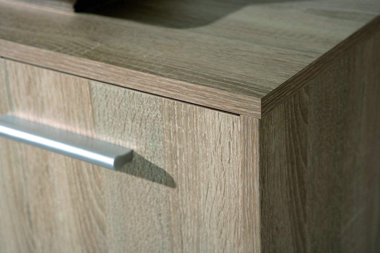AVANTI TRENDSTORE - Fianna - Comó 6 ante in legno laminato nel colore quercia sonoma/bianco. Dimensioni LAP 77,2x112,7x29,6cm