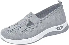 Tênis feminino ortopédico respirável macio suporte de arco, sapatos de espuma para diabetes sapatos esportivos antiderrapantes para caminhada
