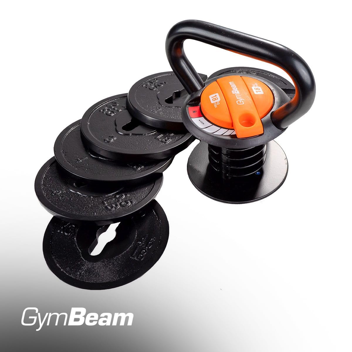 GymBeam Verstellbare Kugelhantel - für Krafttraining und Muskelaufbau, mit verstellbaren Hanteln und Gewichten, aus Eisen und ABS-Material, 3-18 kg
