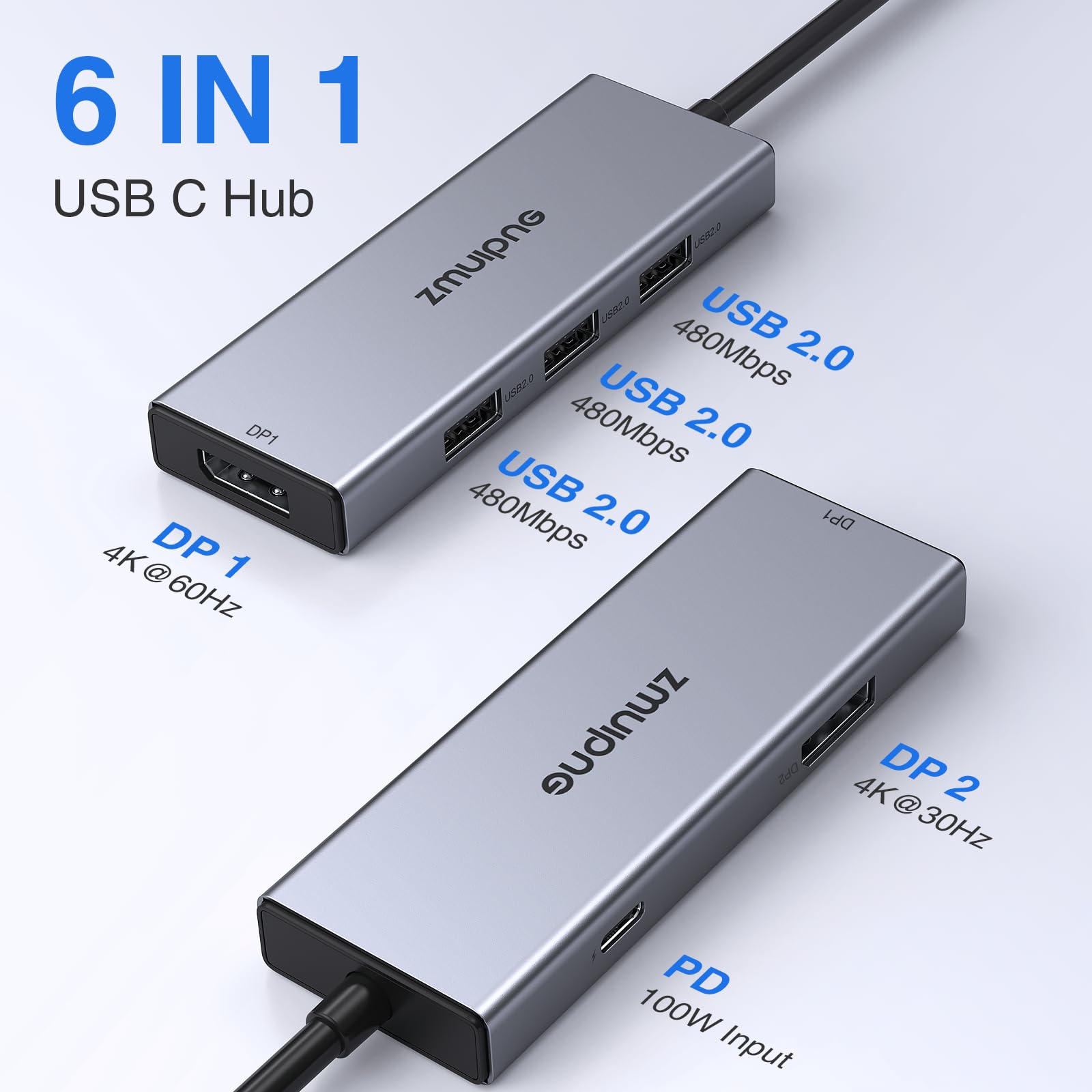 Amazon | USB Cドッキングステーションデュアルモニター、6イン1