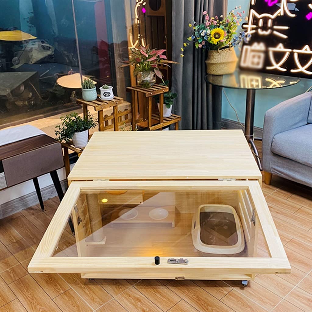 Amazon.co.jp: 木製の猫の家飼い猫のケージ猫の陳列棚木製の猫の家