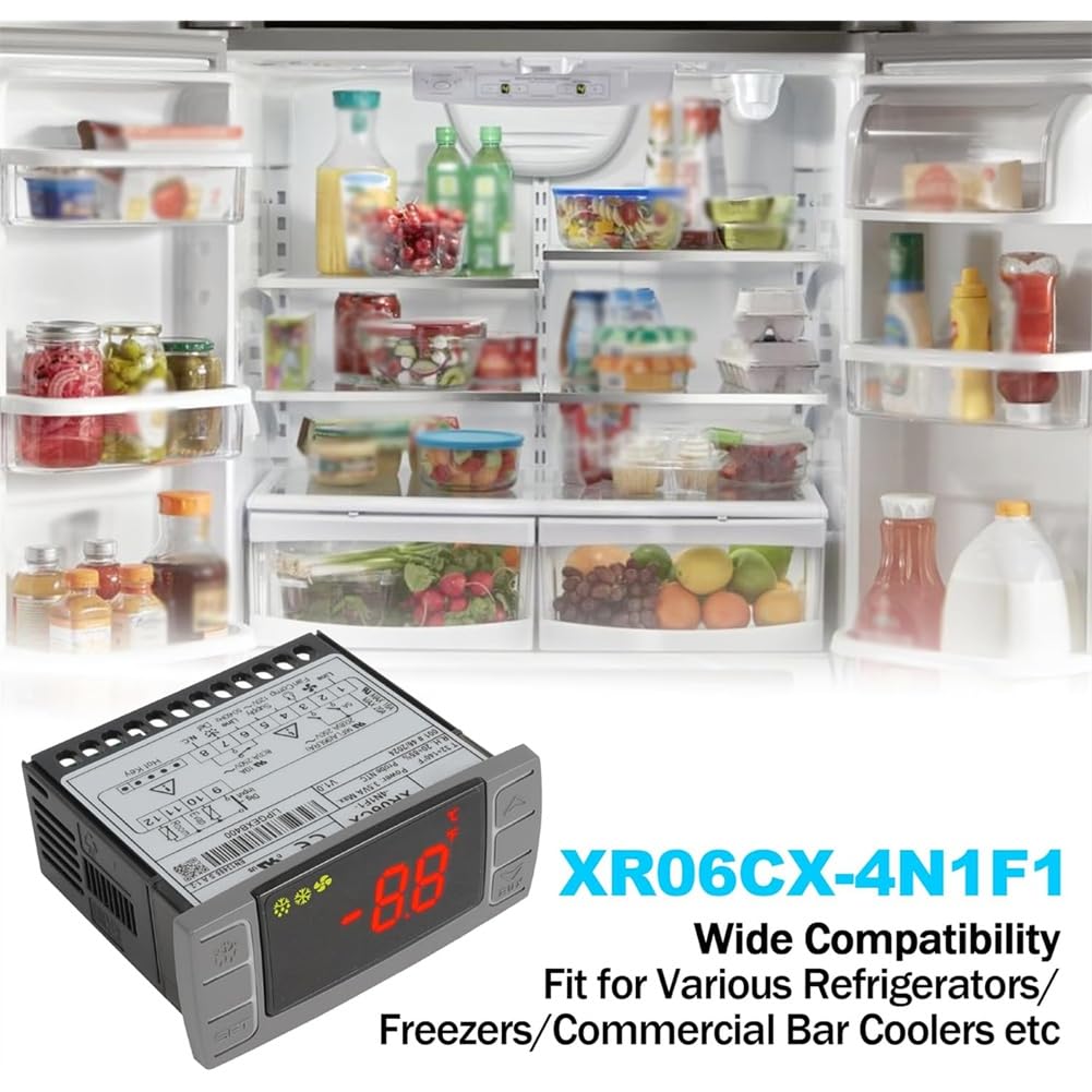 Repuesto para Controladores de Temperatura XR06CX-4N1F1, Ideal para Refrigeradores Comerciales de 120 V, 50-60 Hz, Termostato Digital.