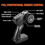 ACAMMZAR RC Drift Car with Gyro, 1:24 Full Proportional Remote Control Car, 25KM/H 4WD High Speed RC Cars with Lights, Extra Racing Tires, Vehicle for Adults Kids Boys Girls, Black