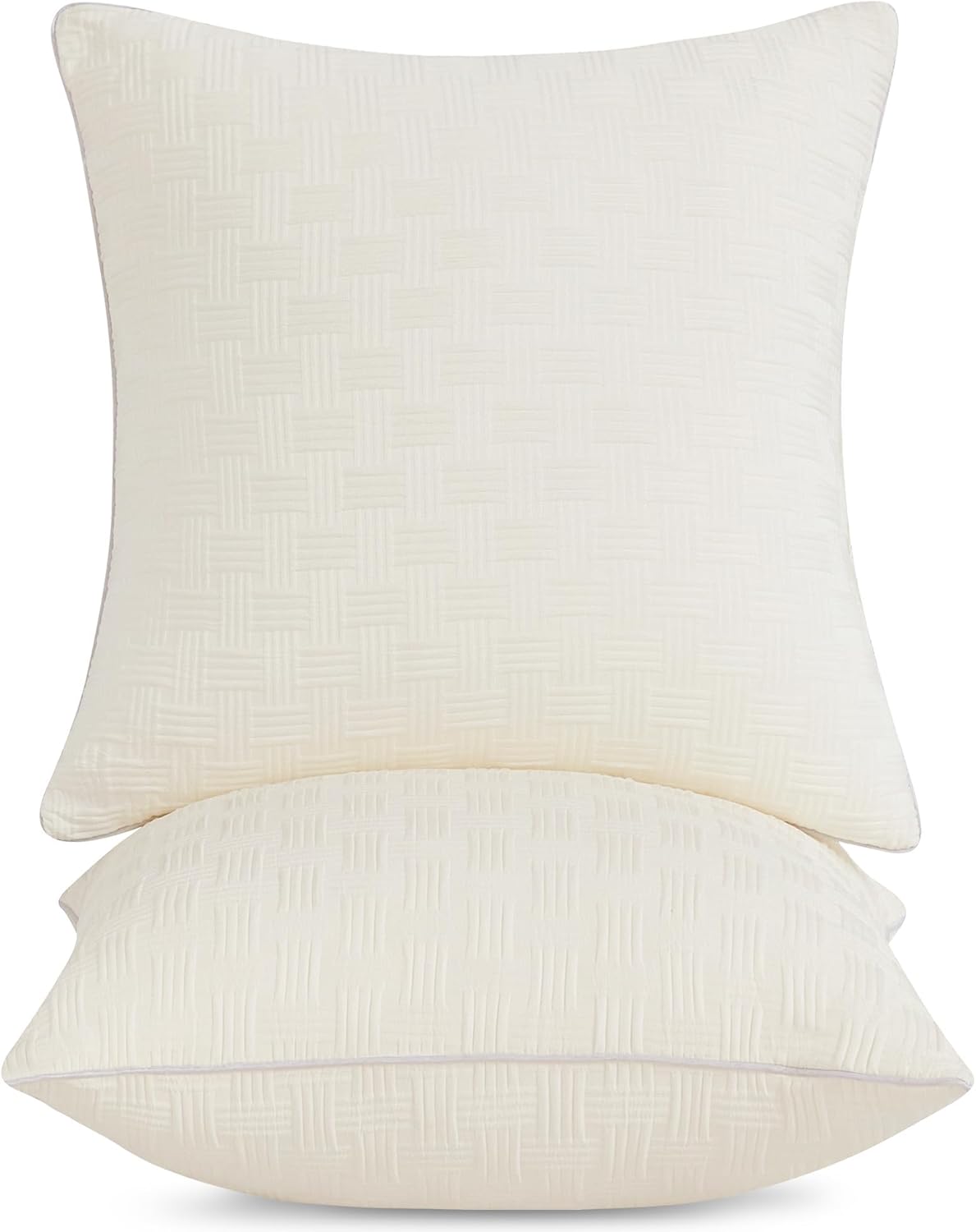 Leeden 18 x 18 Pillow Inserts Set of 2 (White) & 18 x 18 Pillow Inserts Set of 2 (Beige)