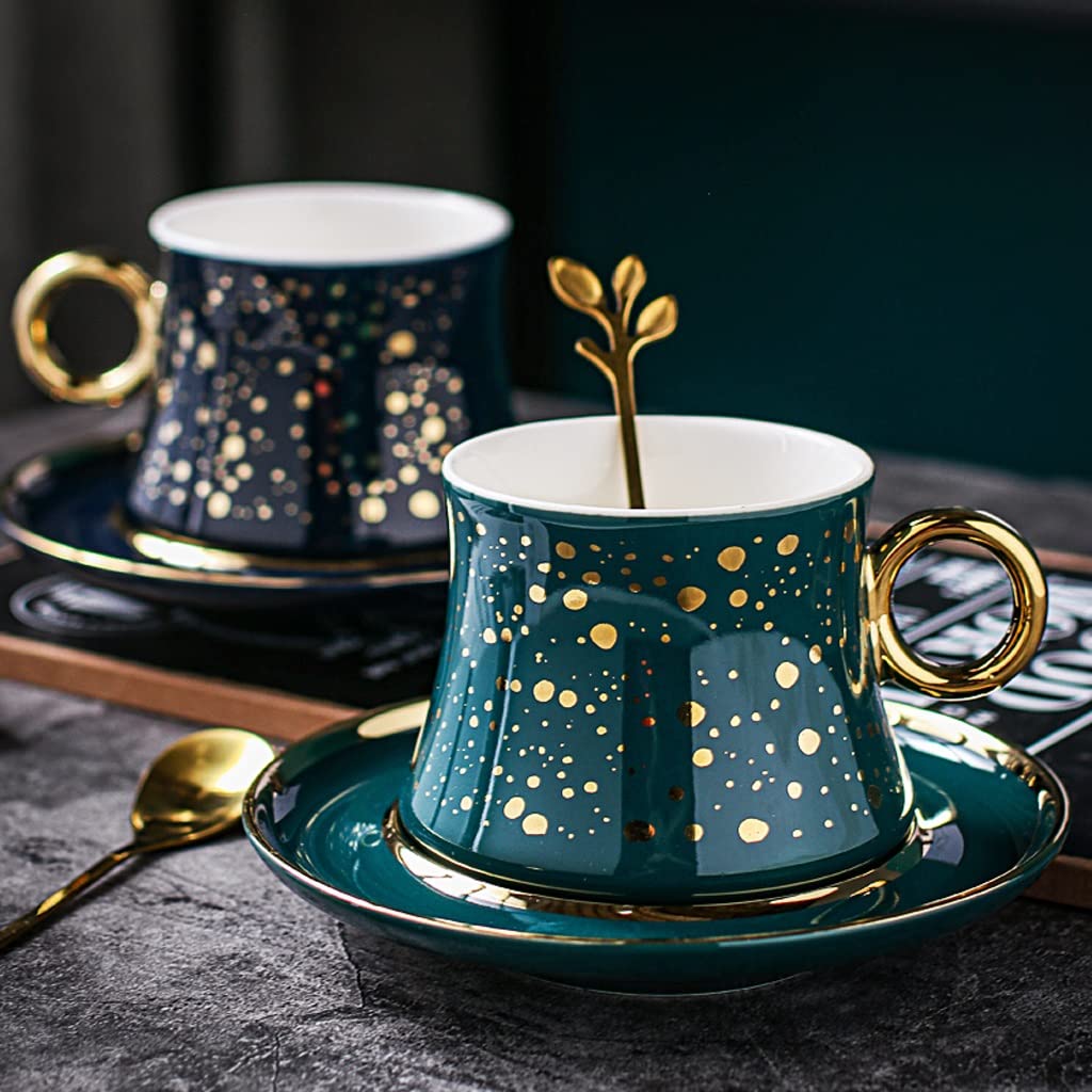 Ceramiczny zestaw kubków do kawy ze spodkiem, 220 ml filiżanka do herbaty na imprezę, do biura, domu, kawiarni, zabawny prezent