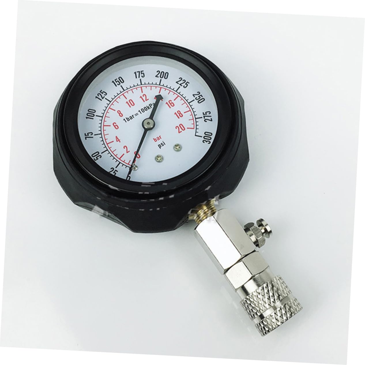 iplusmile Manómetro de Compresión para Motor de Gasolina y Cilindro, Doble Escala 0-300 Psi y 0-21 Bar, Adaptadores Roscados para Diagnóstico Automotriz