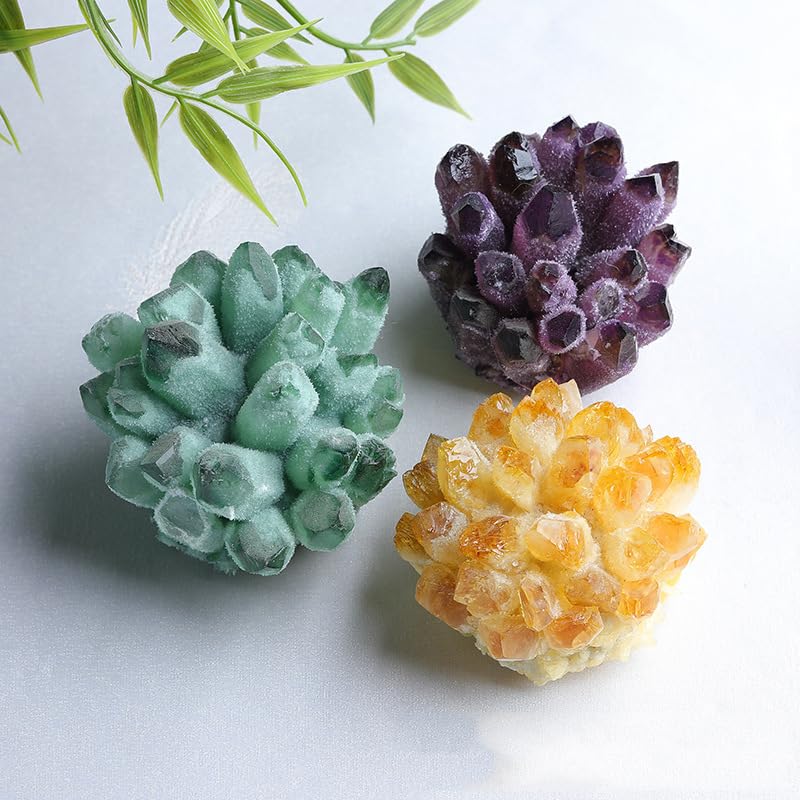 Geoda de cuarzo verde de 200g para decoracion natural del hogar 2