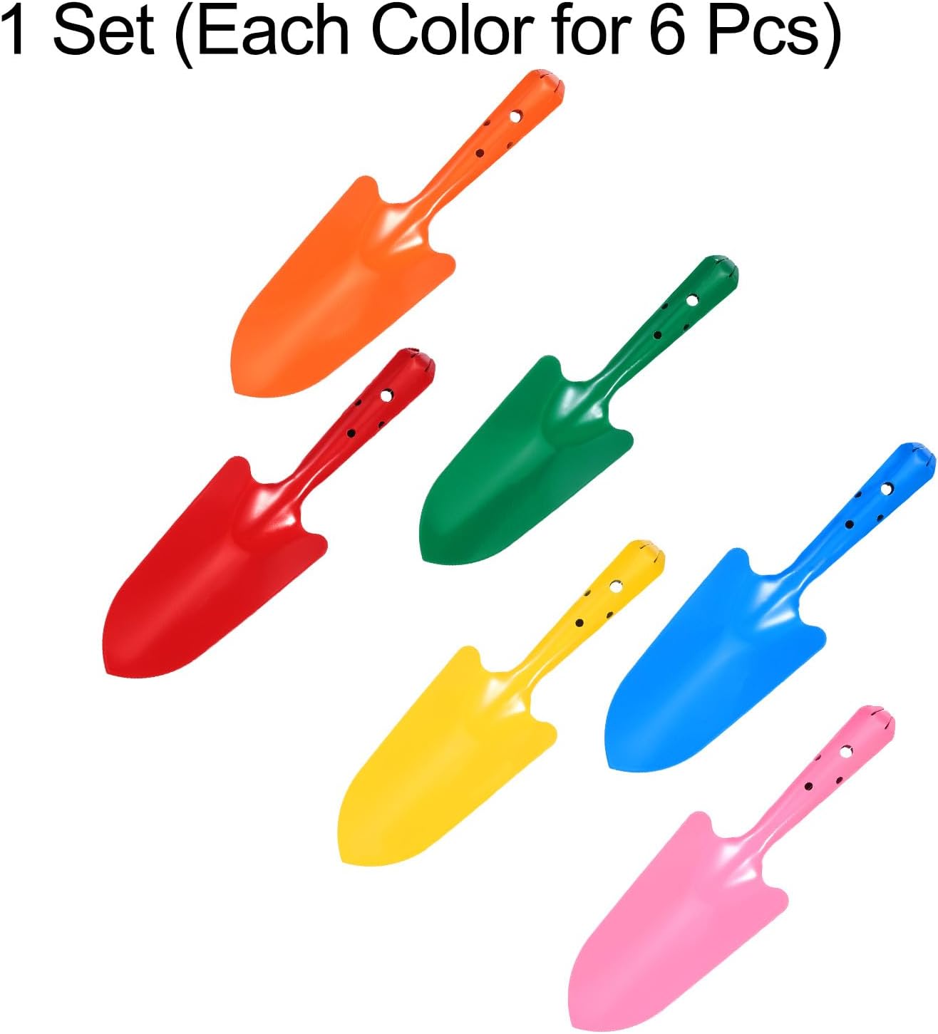 HARFINGTON 36pcs Mini Colorful Metal Hand Shovel 11" x 3" Digging Trowel Set Transplanting Garden Tools for Flower Soil Digging Planting Weeding Transplanting Garden, 6 Colors