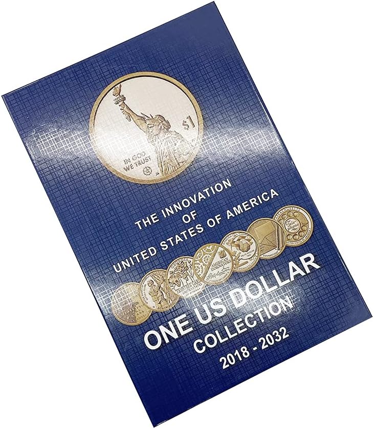 Ewind 2020 Hardcover with Foam Inner Coin Collection Album for USA Coins (Innovation Dollar), 253mm x 354mm x 21mm