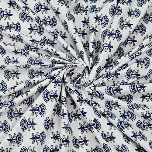 Image of 100% Cotton Single Bedsheet with 1 Pillow Cover | 240 TC Pure Cotton Flat Bed Sheet | Traditional Jaipuri Printed Bedding Set | Soft & Breathable | 60 x 90 Inch (Rangmahal Single 77)