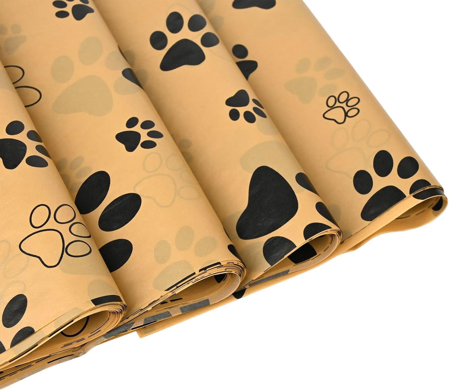 60 Sheets 20 x 20 Inch Brown Kraft Dog Paw Print Tissue Paper Puppy Paws Gift Wrap Tissue for Gift Bags Wrapping DIY Crafts