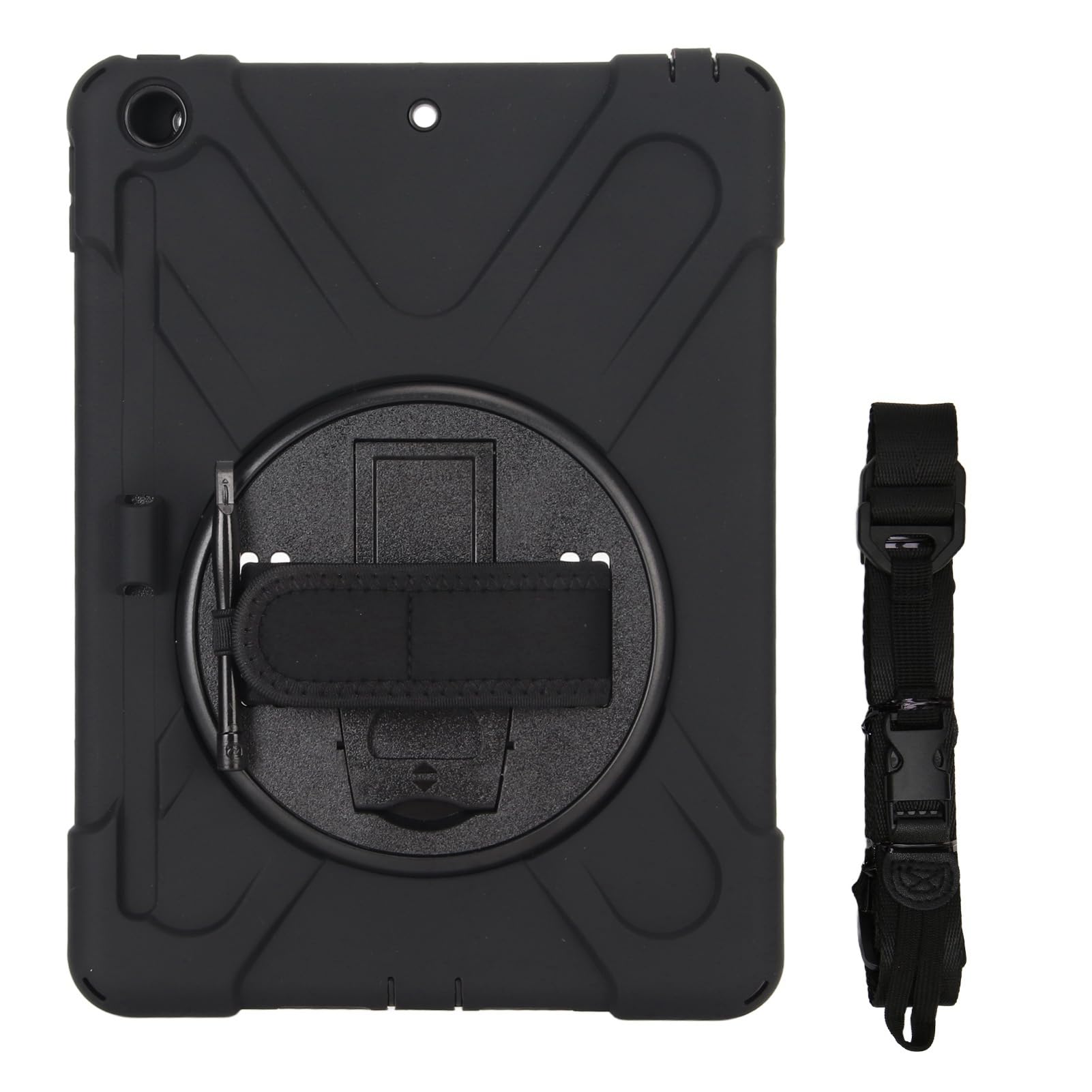 DAUZ Estuche para Tableta Soporte Giratorio de 360 ​​​​Grados Ajuste Prueba de Golpes Práctico Estuche para Teclado de Tableta Anticaída (Negro)