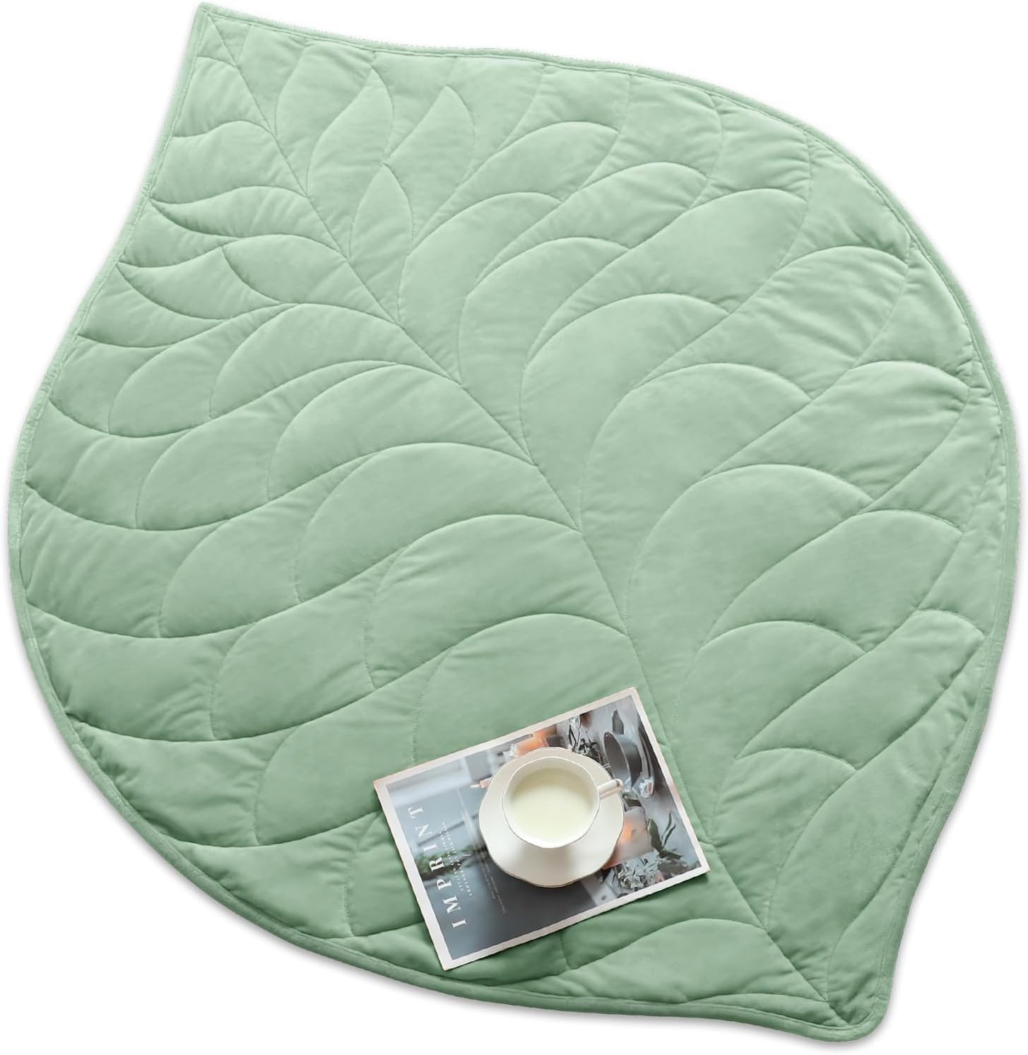 Sivio Manta Ponderada para Adultos 3.2 kg 104x135 cm, Terciopelo de Cristal Suave, Relajación y Viaje, Todas Las Temporadas, Lavable a Máquina | Verde Claro