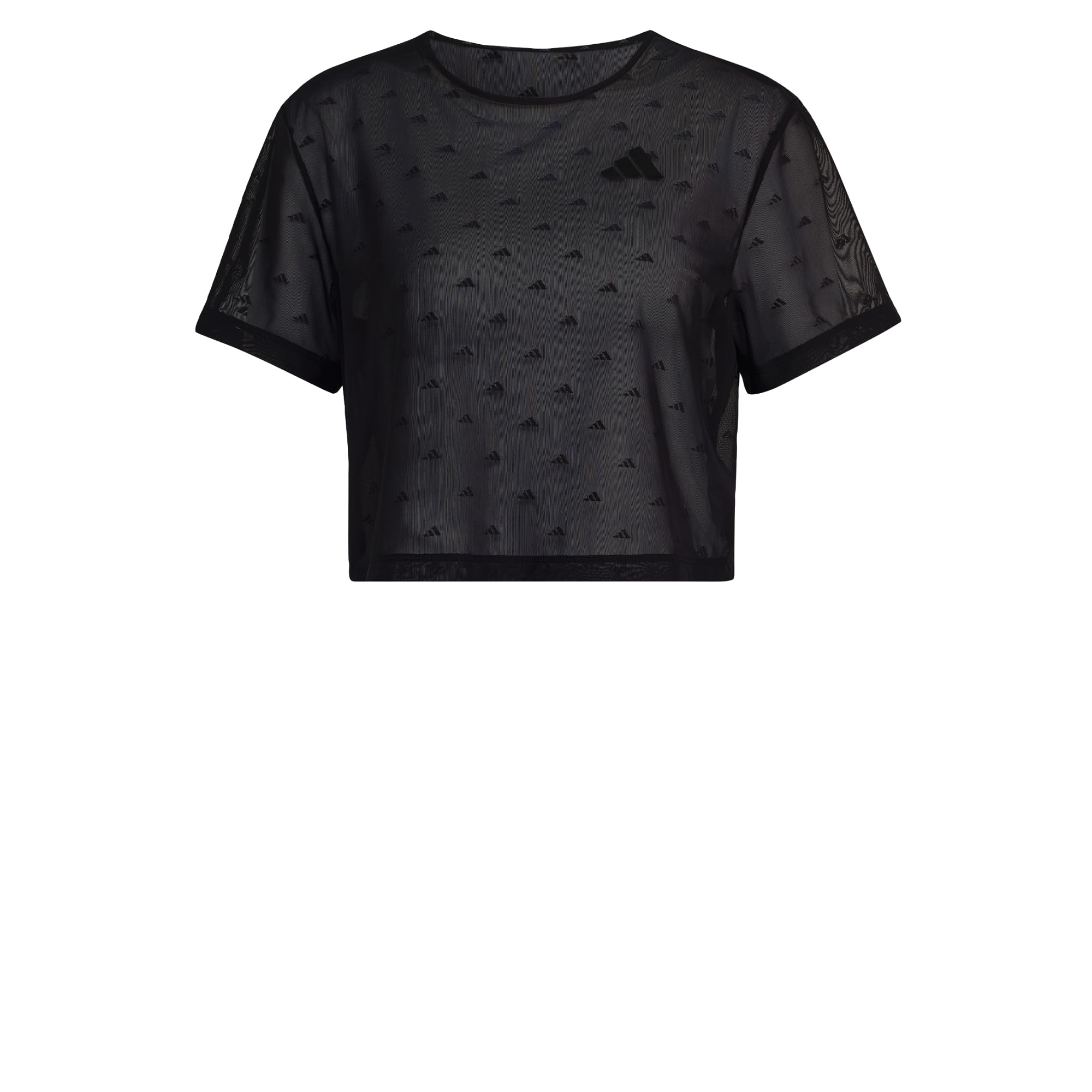 adidas Women's Strength Essentials Workout Boxy Mesh Shirt, Black, XXL