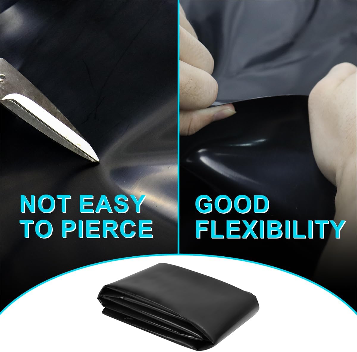 Pond Liner, 20 Mil HDPE Pond Liners for Outdoor Ponds, 10 X 13 Ft Large Size Plastic Pond for Garden Landscape, Aquaculture, Pond, Construction Site