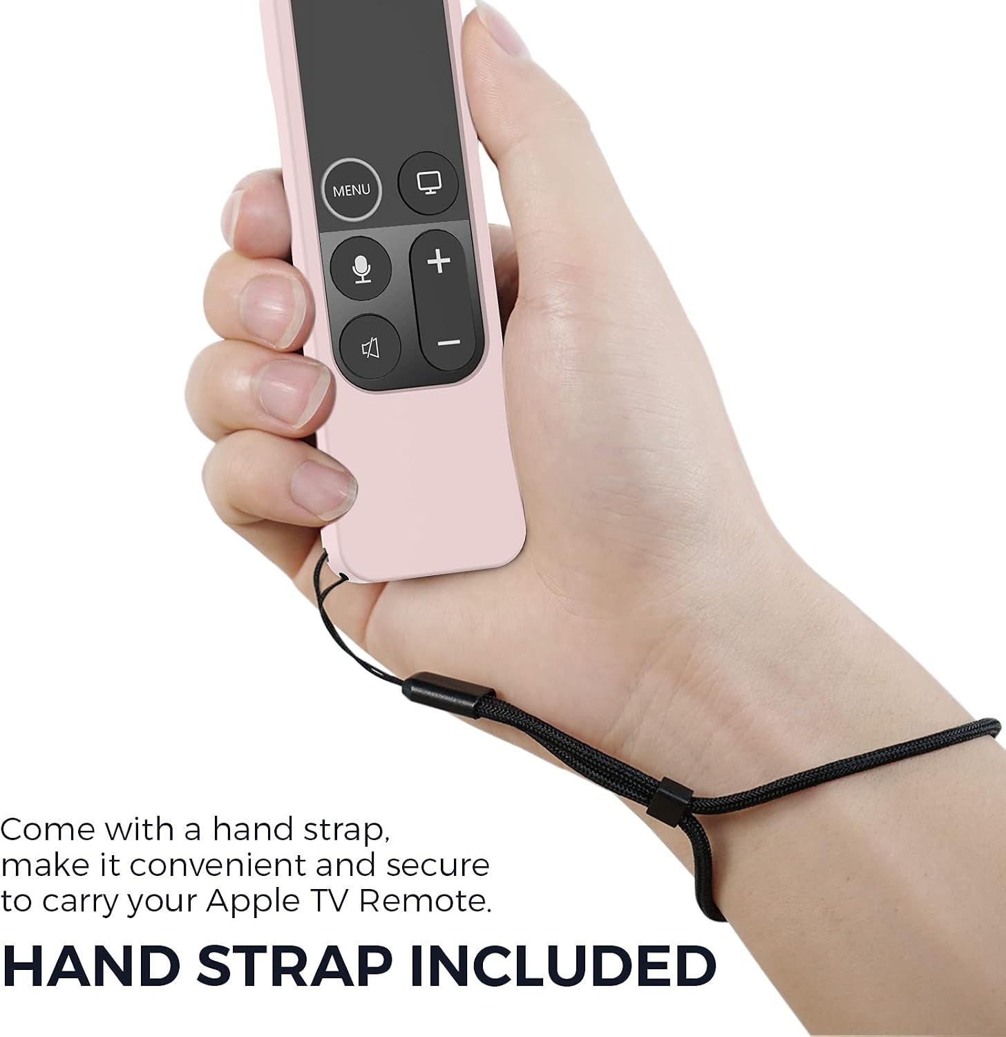 AhaStyle Protective Case for Apple TV Siri Remote with AirTag Holder, Anti Slip Silicone Cover Compatible with 2017 Apple TV 4K [1st Generation] and 2016 Apple TV HD (Pink)