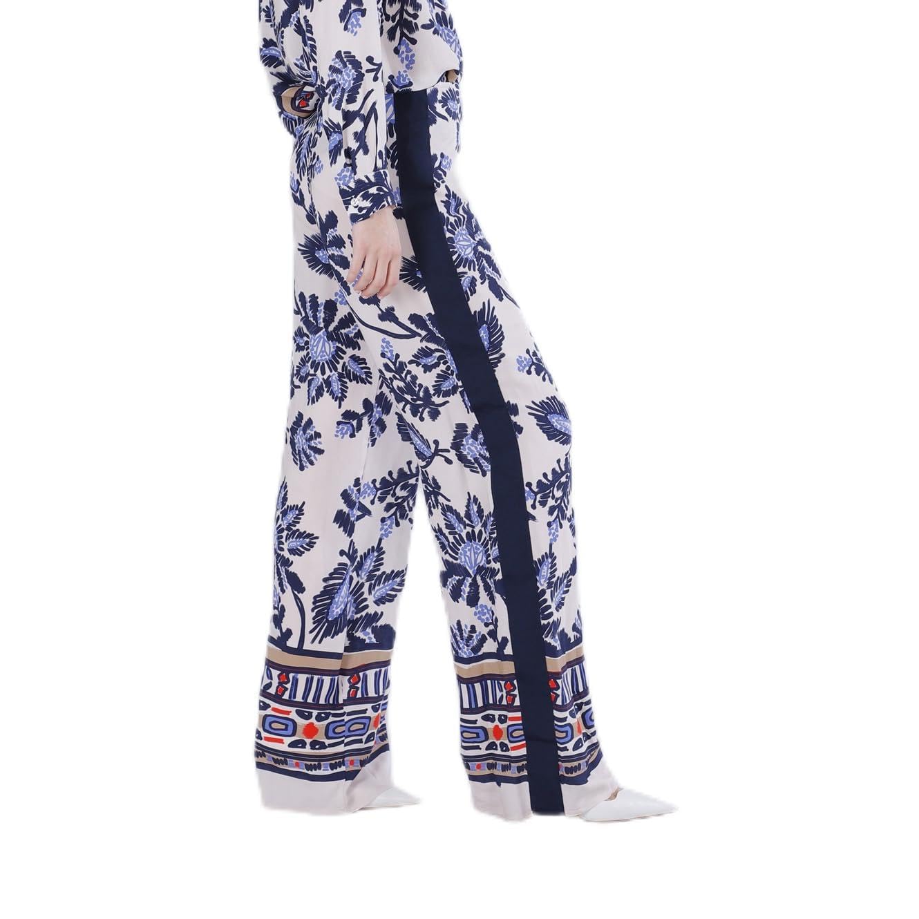 CAFèNOIR - Pantalón Palazzo estampado para mujer, color