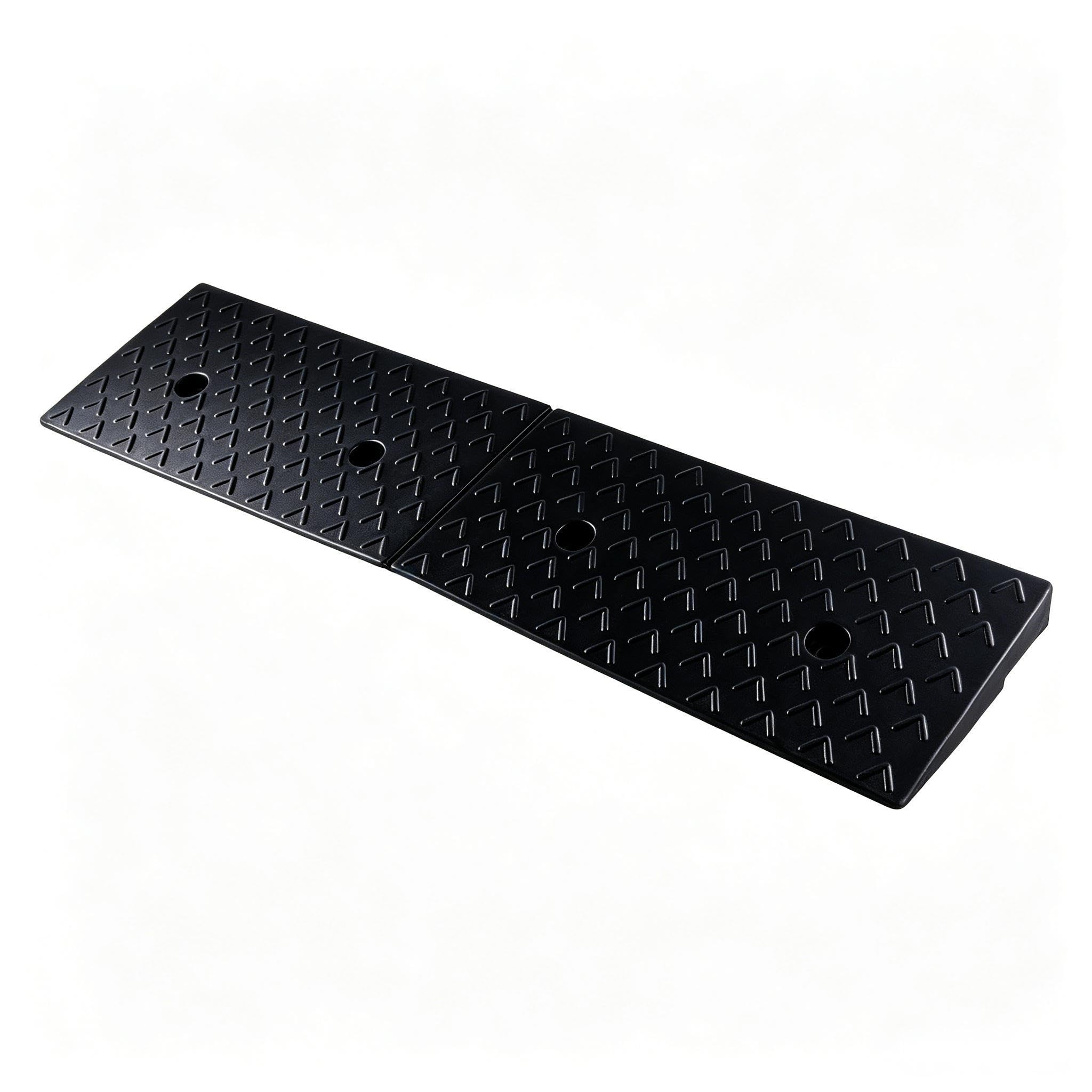 1 Stück Bordsteinrampe aus Gummi 100x25x5cm, Auffahrrampe für Auto, Motorrad, Rollstuhl, rutschfeste Schwellenrampe mit 10 Tonnen Tragfähigkeit, für Hof, Garage, Gehweg