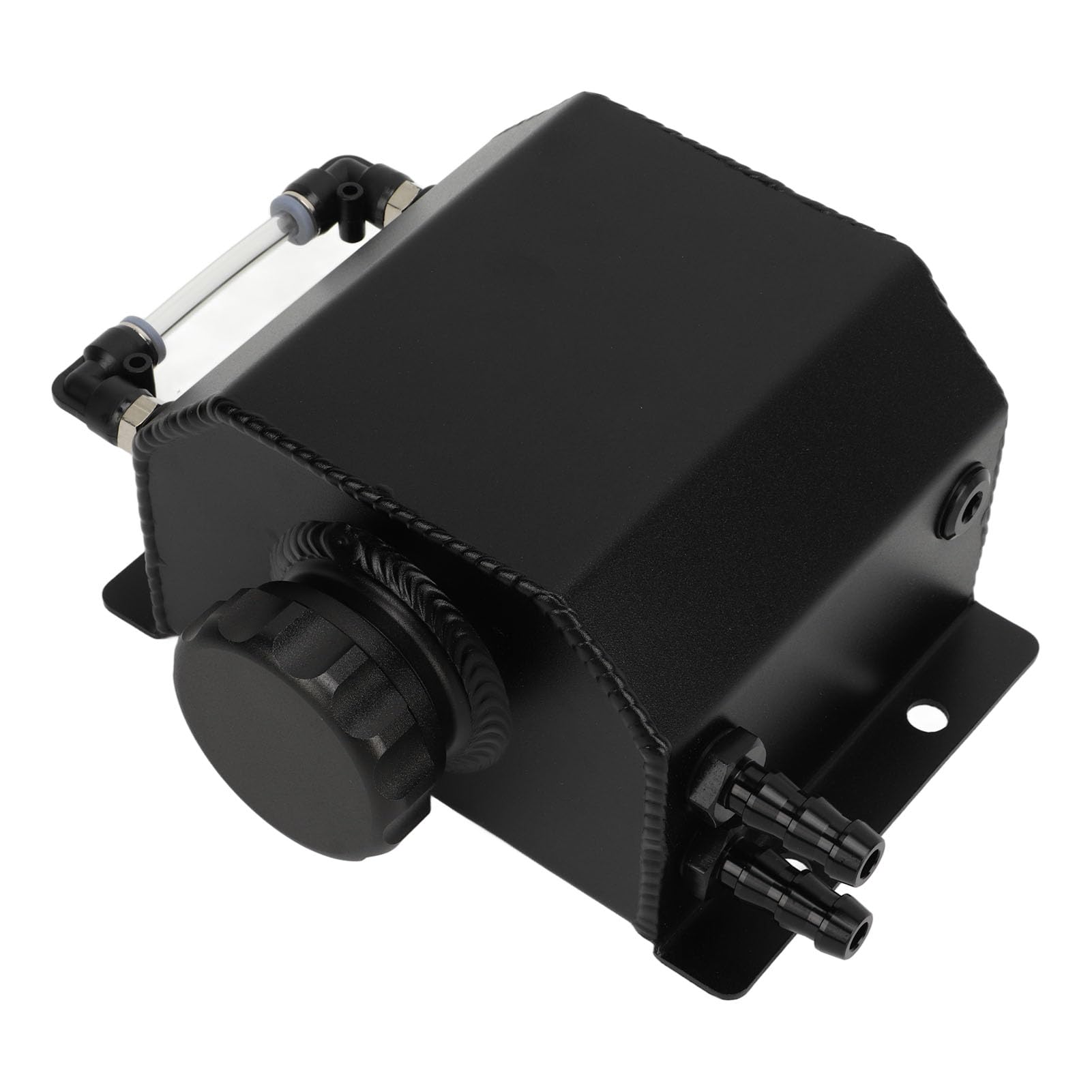 Tanque de Expansión de Depósito ,Tanque de Radiador de Refrigerante de Alta Precisión Sellado Estable Resistente Al Calor para Automóvil (Negro)