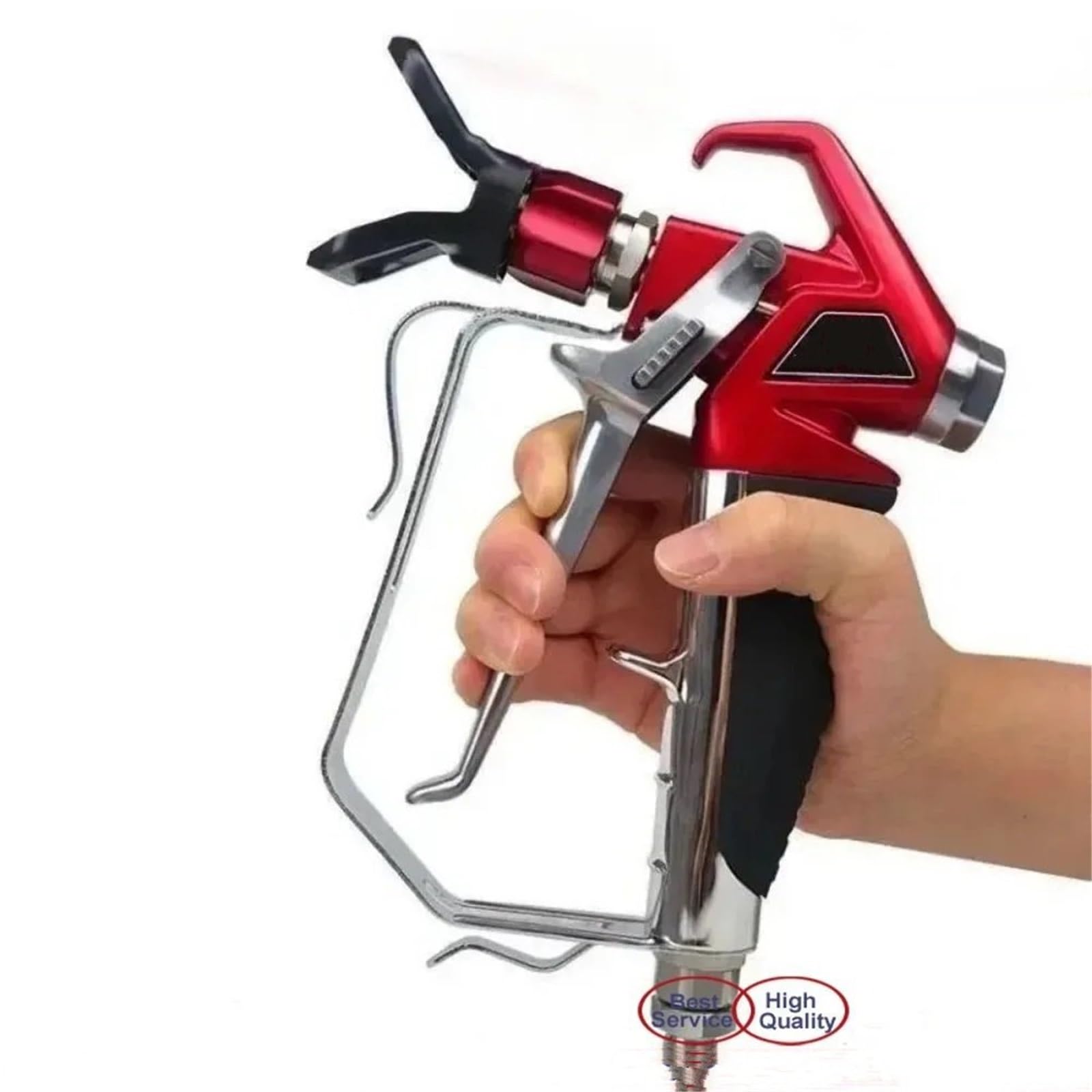 Pistolet Peinture Electrique Pulvérisateur de Pein Buse pulvérisation Peinture Haute Pression Rouge et Couvercle Protection pour pulvérisateur, pulvérisation Peinture sans air(Set B)