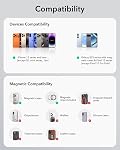 ESR pour MagSafe Porte bague, 360 Poignée de téléphone magnétique à double anneau tournant, alliage MagSafe Support téléphonique pour iPhone Air/17e/17/16/15, Samsung S26/S25 Series, Pixel 10, Titane Bleu, MagSafe Accessoires