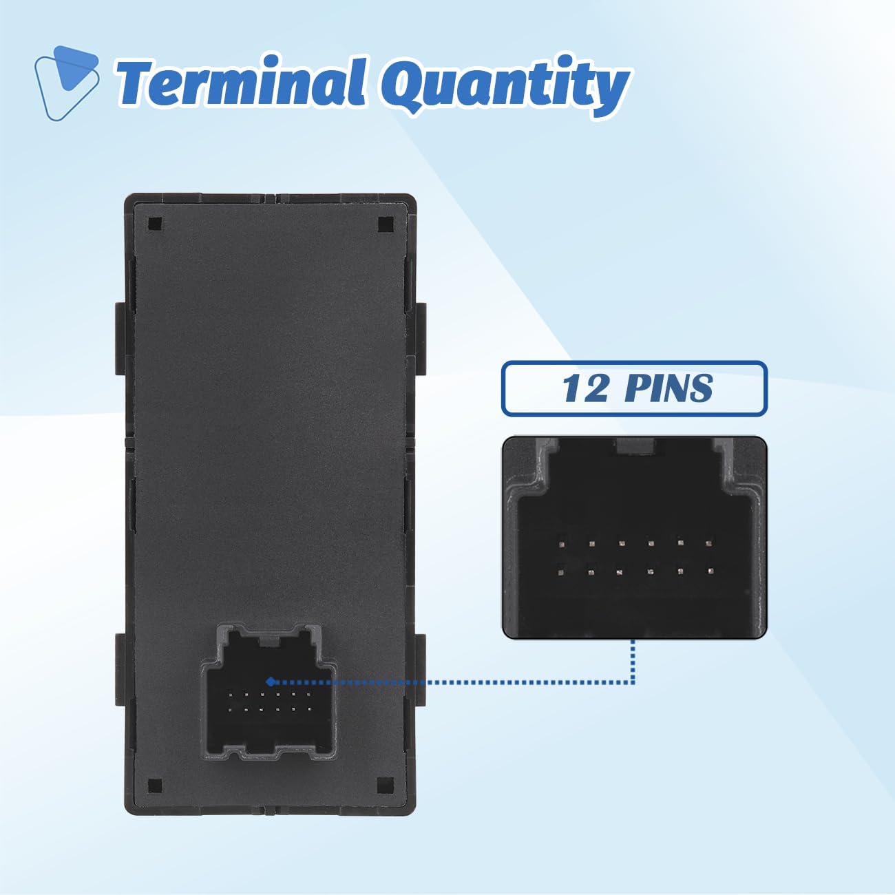 Power Window Switch Control Button Driver Side Compatible with 2014-2019 Chevy Silverado 1500, 2015-2019 Chevrolet Silverado & GMC Sierra 2500 HD 3500 HD, Replace OEM 23427098 DWS1778