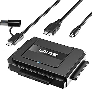 Unitek USB C to SATA IDE Adapter - External Hard Drive Adapter Converter Kit for Universal 2.5/3.5 inch HDD/SSD Hard Drive Disk, DVD-ROM/CD-ROM/CD-RW, with USB A Connector & 12V/2A Power Adapter