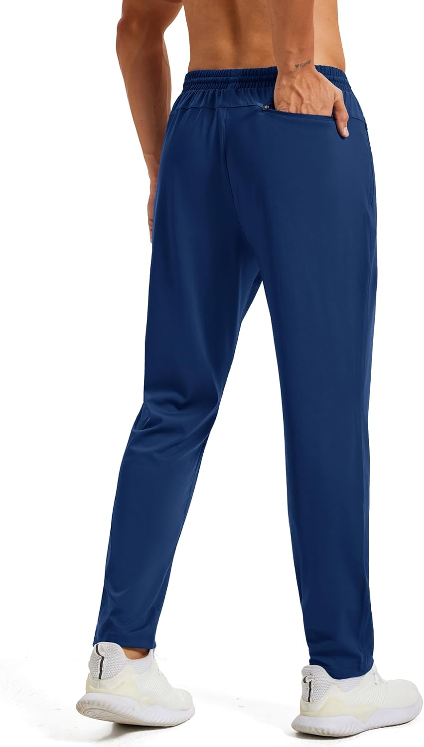MAGCOMSEN Men's Athletic Pants with Zipper Pockets Lightweight Tapered Joggers Breathable for Workout Running Travel - Image 3