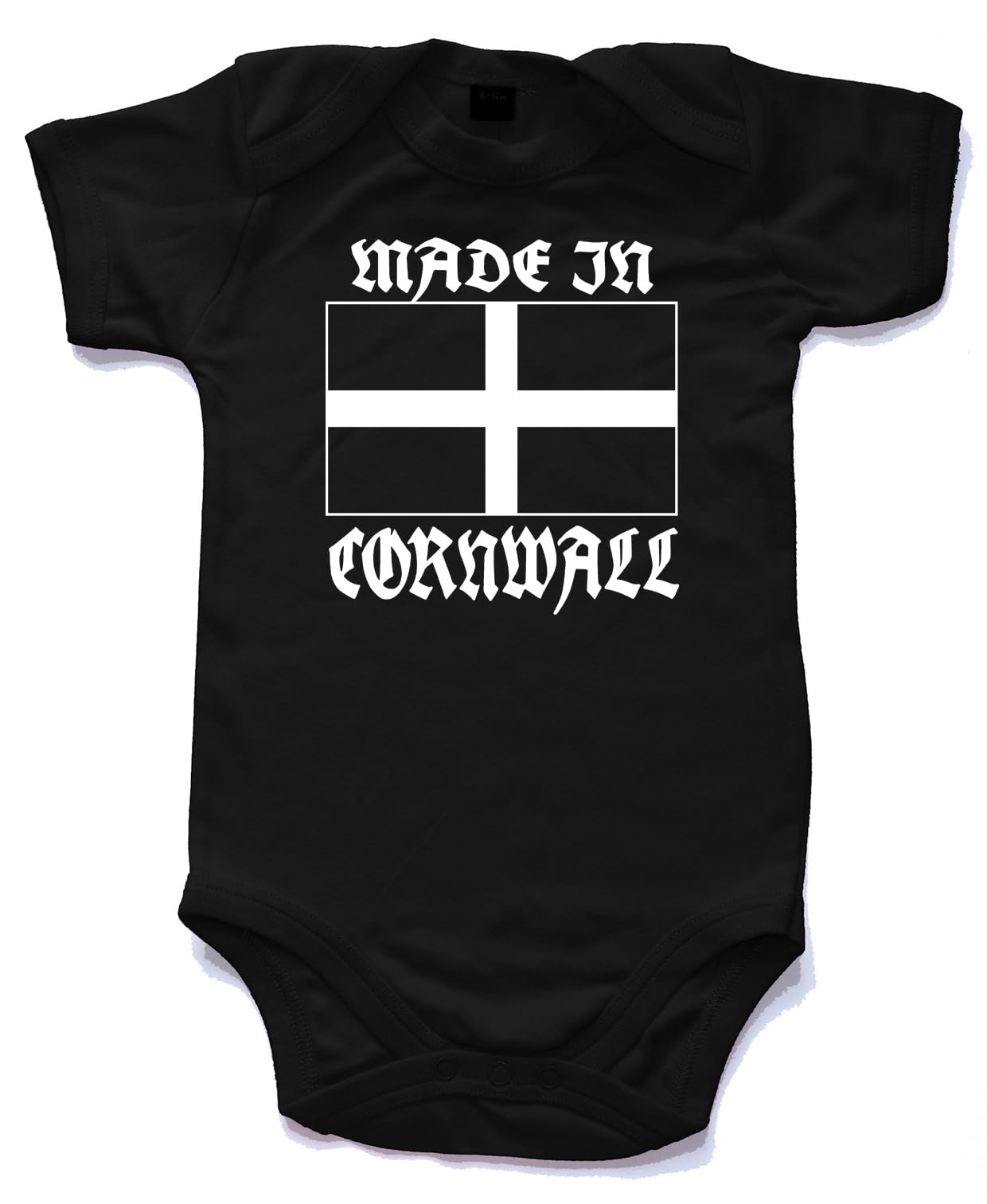 Naughtees Made in Cornwall babygrow babysuit black 0-3 months