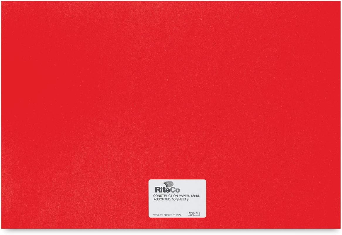 RiteCoConstruction Paper, 12" x 18", Holiday Red