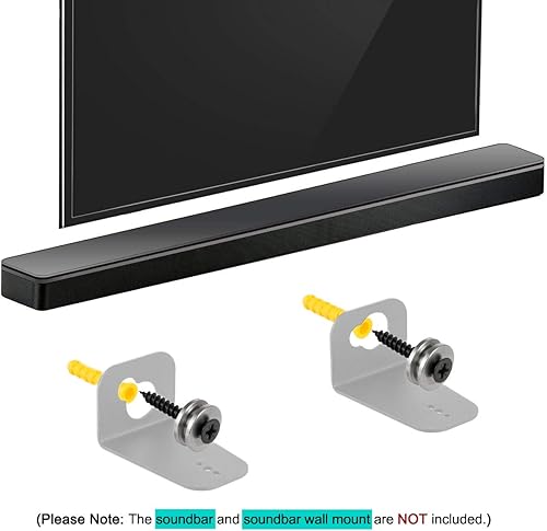 Miniatura 2 de Barra de sonido de metal para montaje en pared + tornillos + anclajes de pared, barra de sonido resistente para colgar en la pared, kit de