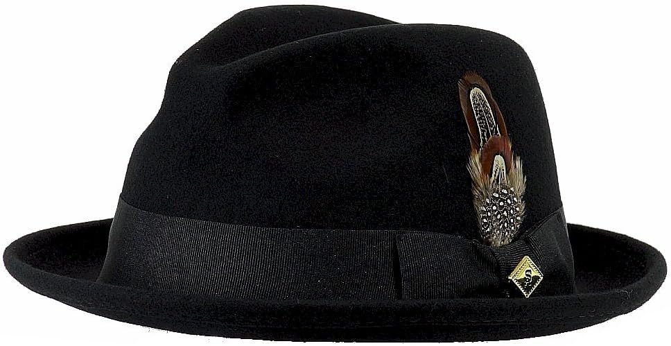 Men's Wool Felt Pinch Front Fedora Hat