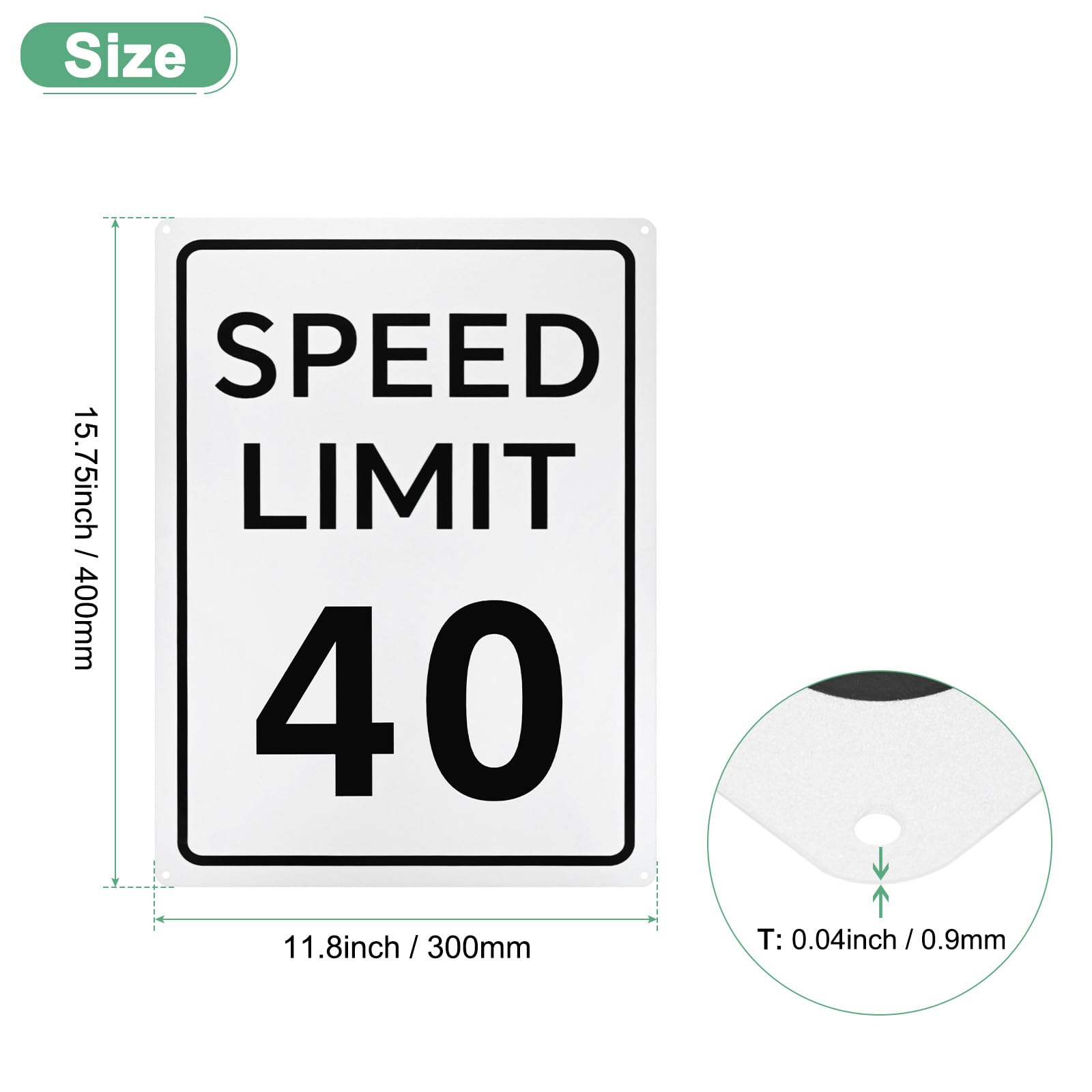 M METERXITY Speed Limit 40 MPH Sign - Image 3