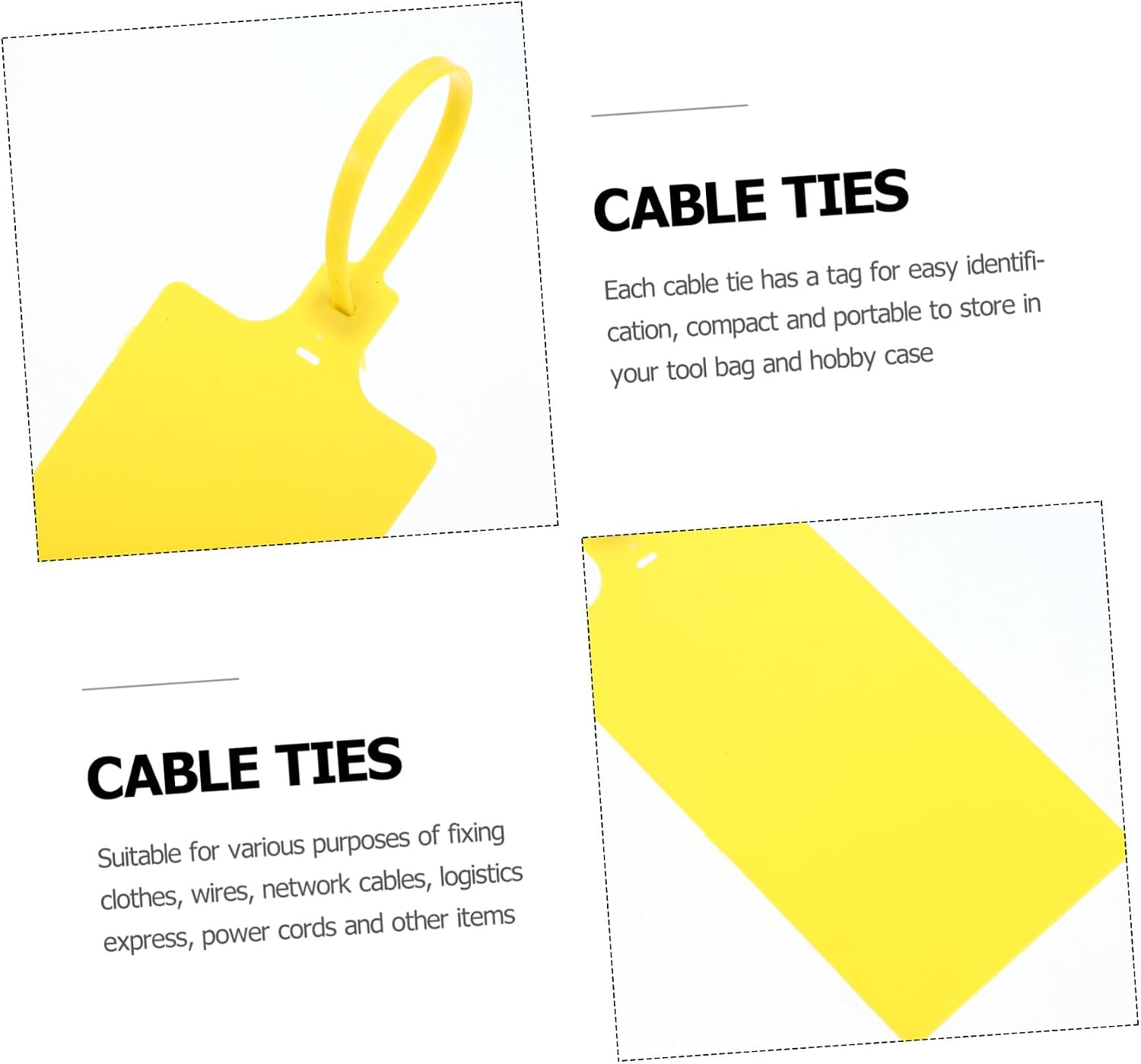 100pcs Yellow Plastic Shipping Tags with Wire 5.8x100mm Blank Luggage Labeling Tags for Industrial Packaging and Shipping Use